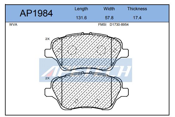 DİSK BALATA ÖN A03.2474 TRANSİT TOURNEO COURIER (14-) B-MAX FIESTA-VI (12-)