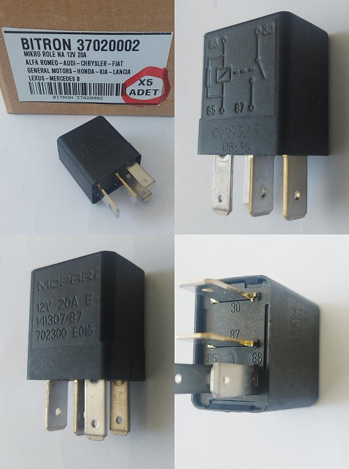 MİKRO RÖLE NA 12V 20A ALFA ROMEO AUDI CHRYSLER FIAT GM HONDA KIA LANCIA LEXUS MB | 
