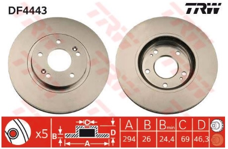 DİSK AYNASI ÖN FD16724 SANTA FE (00-05) 16JANT 294MM | 5171226100