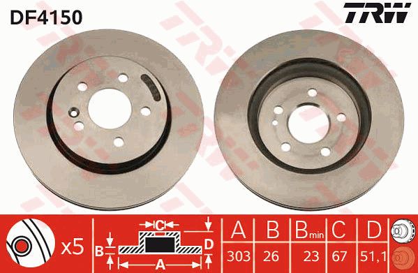 DİSK AYNASI ÖN FD24630C W163 M SERİSİ (98-05) (KAPLAMALI) ÇAP:303MM