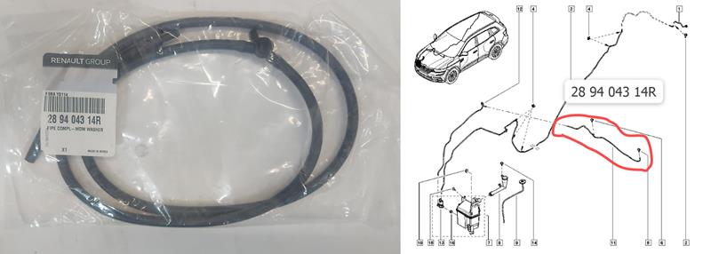 CAM SUYU HORTUMU 289404314R KOLEOS-II | 289404314R