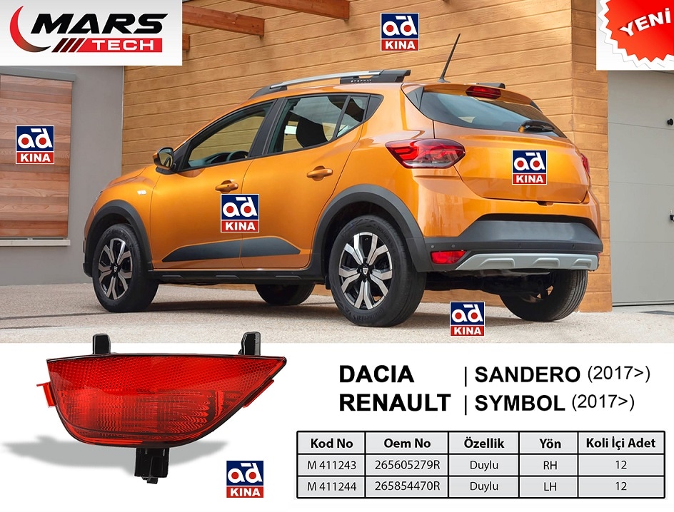 M411243 ARKA TAMPON SİSİ SAĞ DACIA SANDERO (17>)