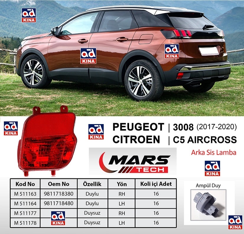 M511177 ARKA SİS FARI SAĞ P3008 (17-20) C5 AIRCROSS (DUYSUZ)