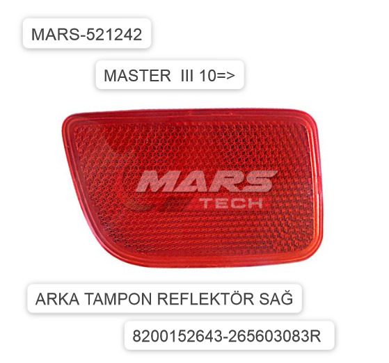 TAMPON REFLEKTÖRÜ ARKA SOL 521242 MASTER III 10-> | 8200152642 265653569R