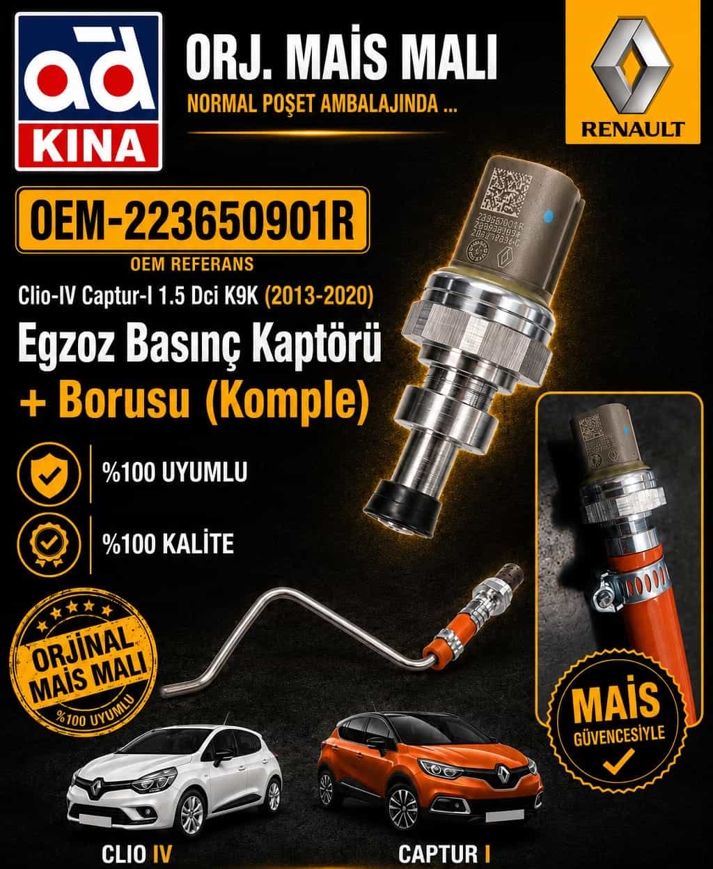 BASINÇ KAPTÖRÜ 8200974421 MEGANE-III FLUENCE KANGO-III TRAFIK-II | 223650901R