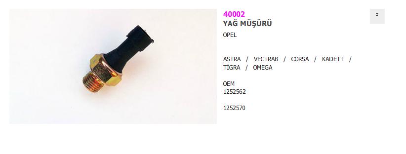 YAĞ MÜŞÜRÜ 205080015 ASTRA-F VECTRA-B (1252570)