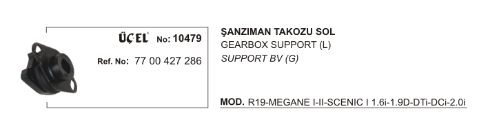 ŞANZUMAN TAKOZU SOL 10479 R19 MEGANE-I-II SCENIC-I 7700427286