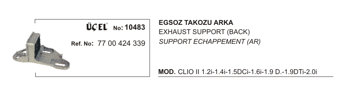 EKSOZ TAKOZU ARKA 10483 CLIO-II 7700424339 | 7700424339