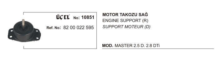 MOTOR TAKOZU SAĞ 10851 MASTER 8200022595